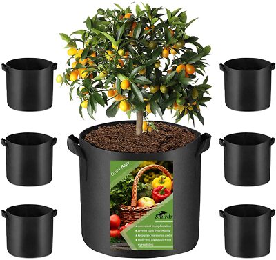 Plant Grow Bags Non-Woven Aeration Fabric Heavy Duty Pot 3/5/7 Gallon Smirdx