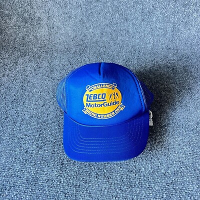 Head Wear Snap Back Hat Cap Men's One Size Blue Trucker Hat EUC