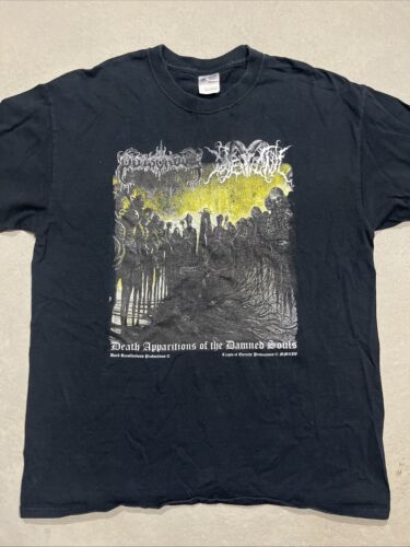 Poisonous / Daemonic Death Apparitions Damned Souls Metal Concert T-Shirt Sz L - Picture 2 of 6