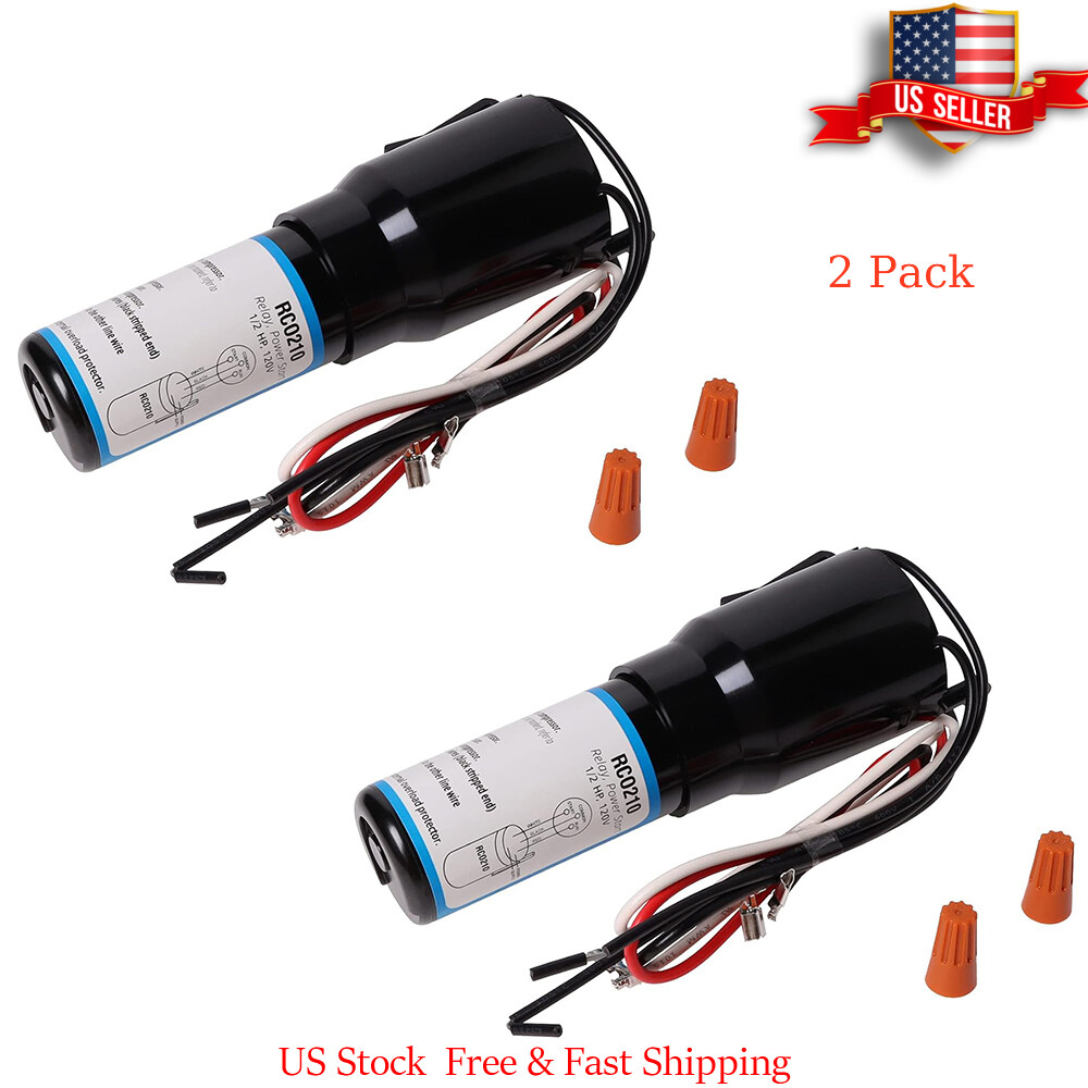 2PK RCO210 3 in 1 Relay Hard Start Capacitor Kit For Refrige