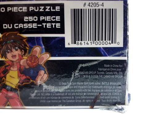 Puzzle completo Bakugan 250 pz #4205-4 cartoni animati rete bambini 2008 battaglia - Foto 8 di 9