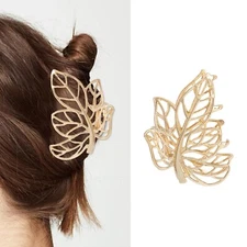 Gold Hair Clip Fall Hair Clips for Women Metal Gold Maple Leaf Hair Claw Clip...
