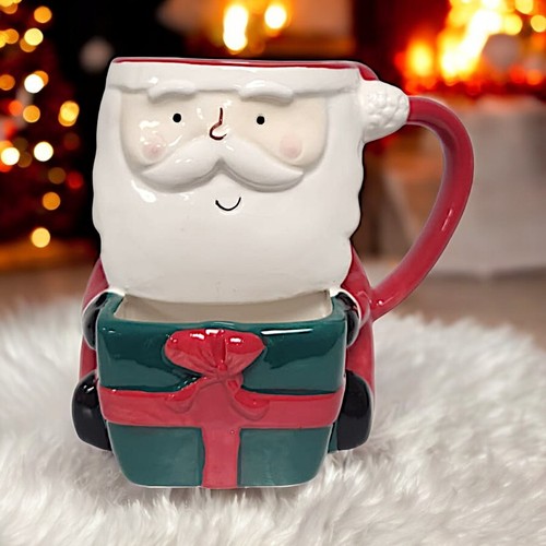 Christmas Themed Coffee Mug with Cookie Holder Santa & Reindeer Design - Picture 6 of 16