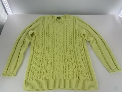 NEW Size L Talbots Womens POINTELLE CABLE KNIT SWEATER