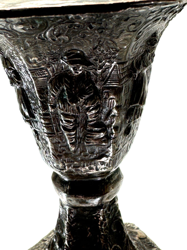 Vintage Barbour Intl. Silver Dutch Repousse Ornate Silverplate Candlesticks Pair - Picture 18 of 18