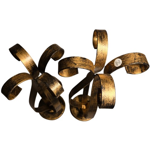 Vintage Stil Gold Metallband Skulpturen Paar - dekorative Tischplatte Akzente - Bild 3 von 5