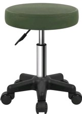 FURWOO Round Rolling Stool with Wheels Height Adjustable Spa Stool 
