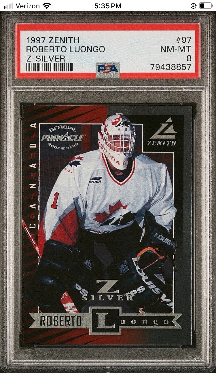 Roberto Luongo 1997 ZENITH Z Silver #97 ROOKIE CARD PSA 8 HOF Legend 4 Graded ⬆️