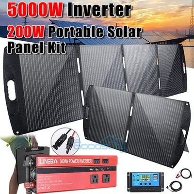 200W 100W Foldable Off Grid Solar Panel with Inverter & Controller For Camping