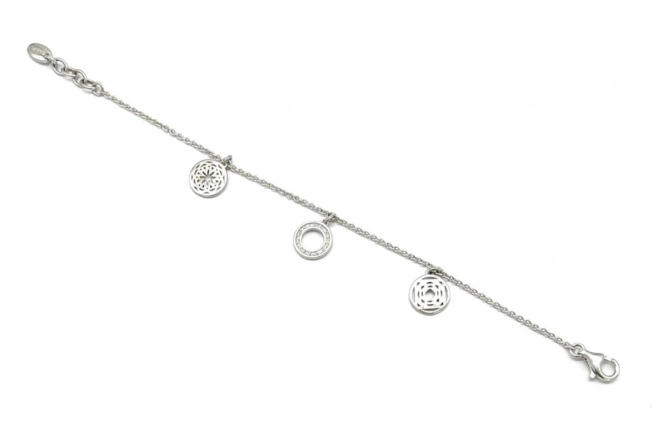 925/- ESPRIT Silber Armband, Charms, simulierte Diamanten,19 cm lang, 1mm breit. - Bild 2 von 2