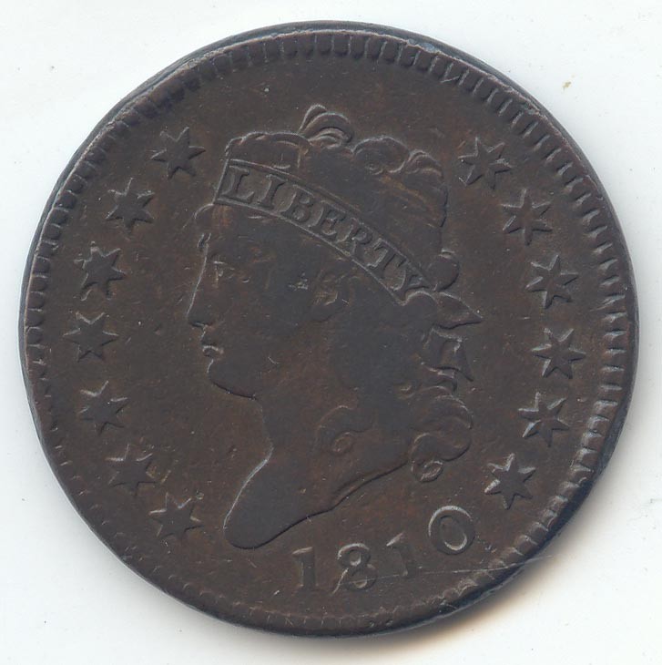 1810 Classic Head Large Cent, Fine-VF