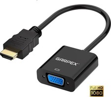 Garpex - HDMI zu VGA Adapter - Full HD 1080P - Stecker zu Buchse - Extra Display