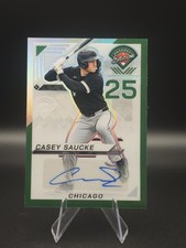 2025 Panini Prospect Edition - Casey Saucke #65 - Green Prizm Autograph 
