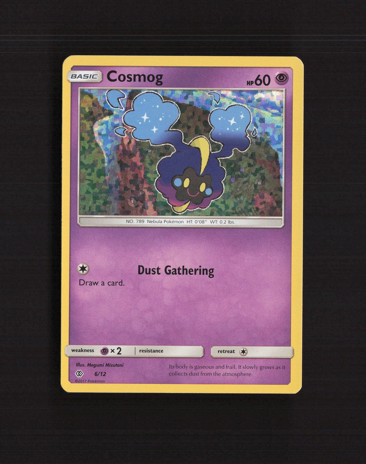 Cosmog 6/12 McDonald's Collection 2017 Black Star Promo Holo Pokemon Card LP