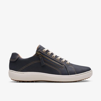 Clarks Women's Nalle Lace Sneaker Navy Nubuck - 26163570, Navy