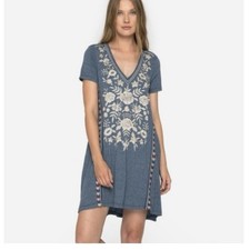 Johnny Was Zoe Embroidered Draped Tshirt Tunic Dress Womens Large Boho J20717-6