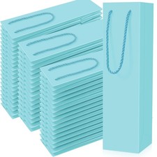 80 Pack Wine Bags Bulk Wine Gift Bag 3.7 x 3.5 x 14 Inch Sturdy Paper Luxury ...