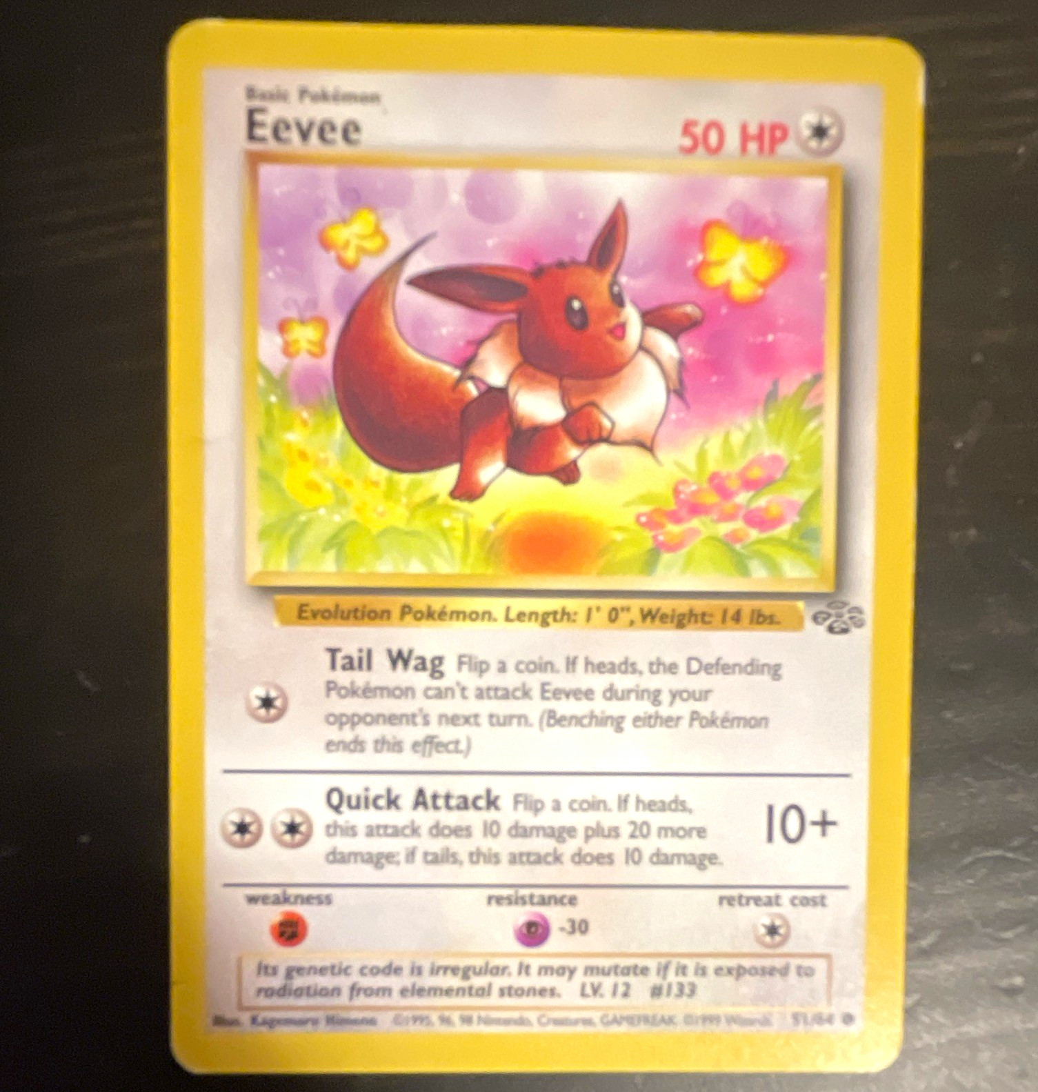 Eevee 51/64 Jungle Unlimited Common Regular 1999 English 50 HP Basic