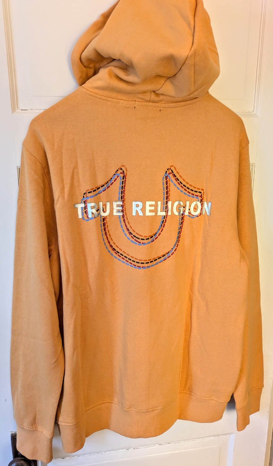 True Religion Men L Embroider Logo Full-Zip Lined Hoodie Jacket Yellow/Gold NWT thumbnail 3