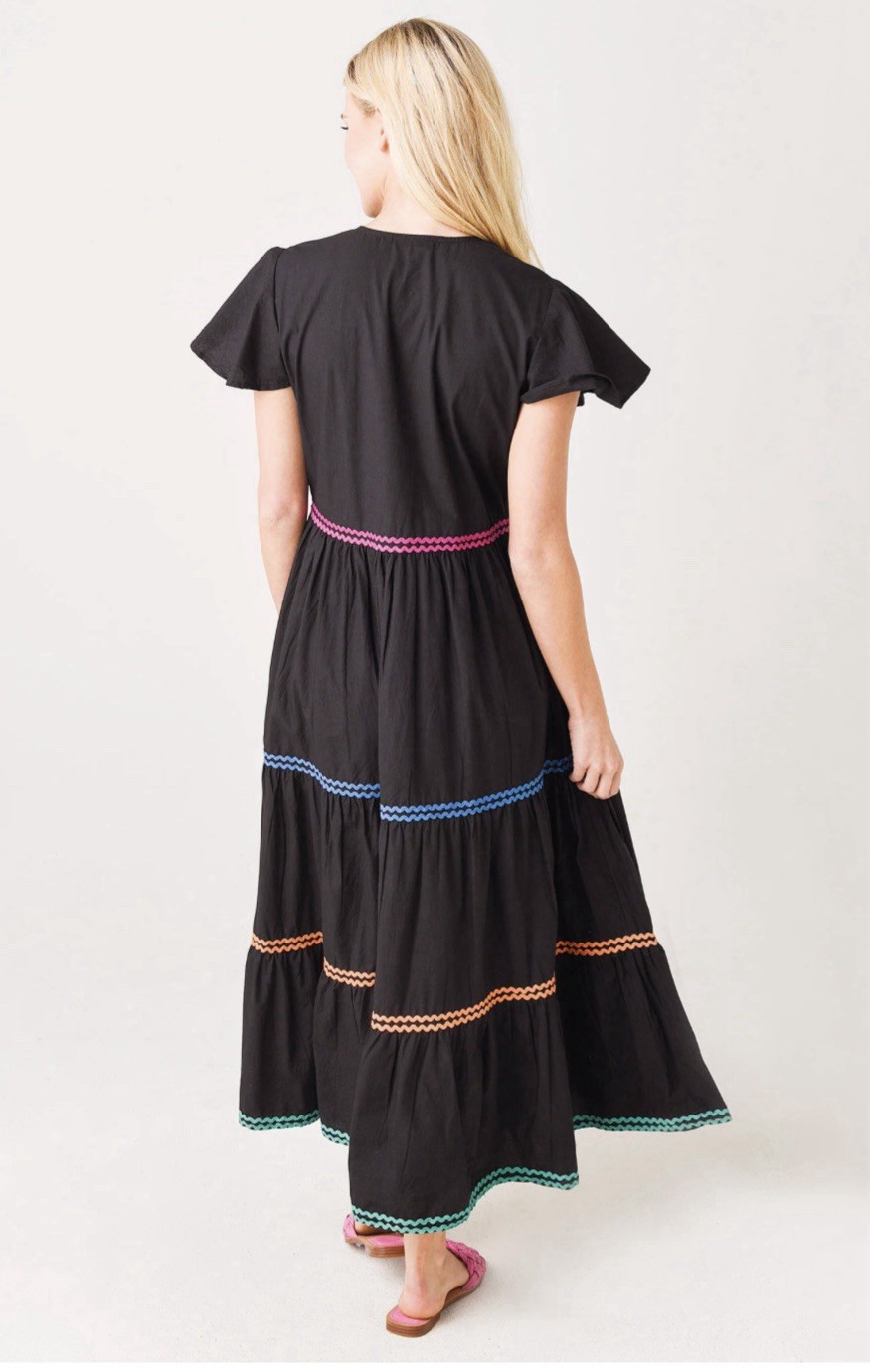 Oliphant V-Neck Maxi Dress XS with pockets