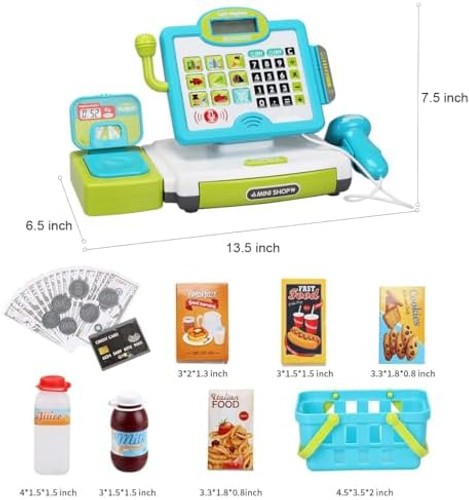 как выглядит FS Pretend Play Calculator Cash Register Toy as Preschool Gift for Kids, Clas... фото