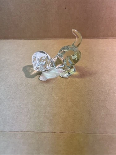 Fenton Glass Clear Puppy Dog  Figurine