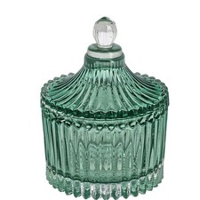 Bomboniera scatola in vetro rigato verde