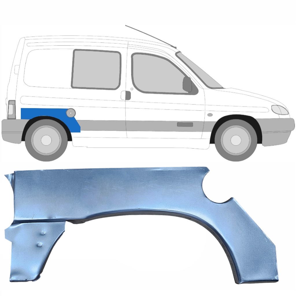 Rear wing repair panel for Citroen Berlingo 1996-2008 / Right