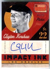 Clayton Kershaw 2013 America's Pastime Impact Ink Autograph #04/25 #II-CK Auto