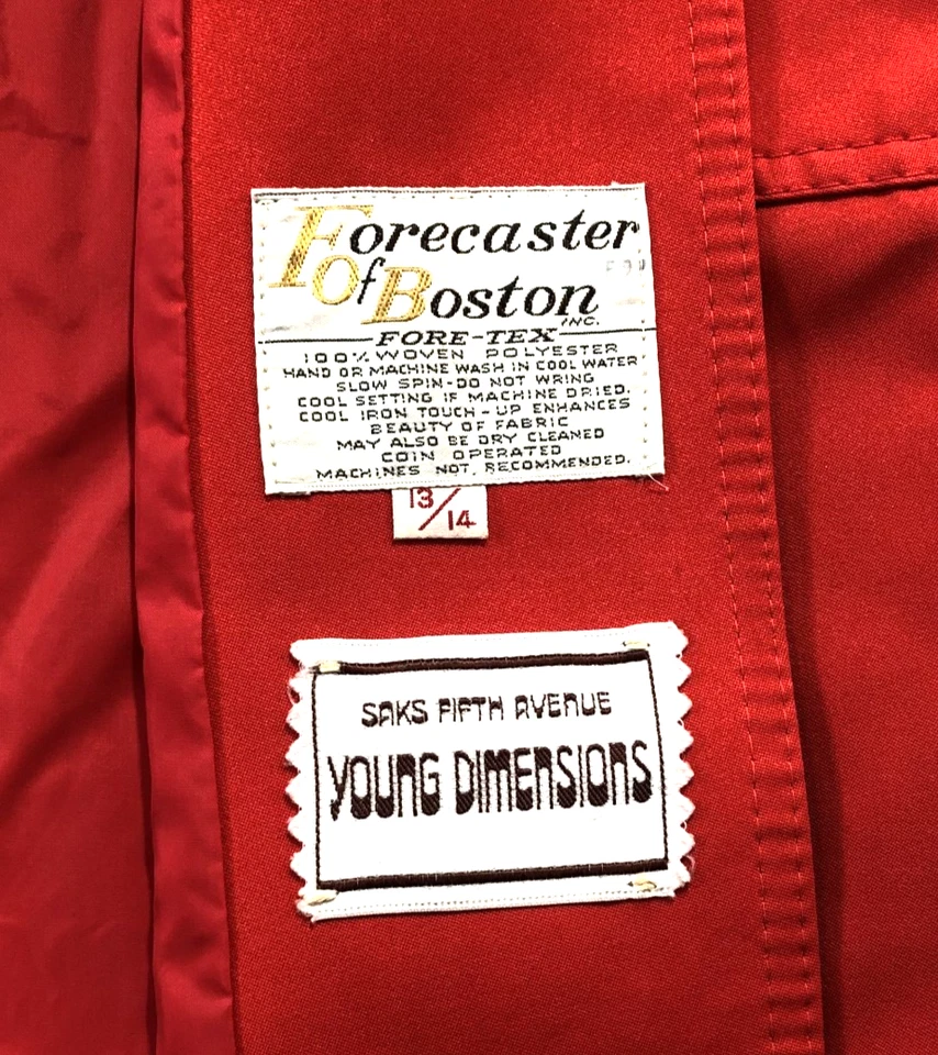 Vtg Forecaster of Boston Red Trench Rain Coat Womens 13/14 Saks 5th Ave 60s - Image 4 of 4