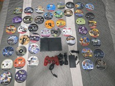 Sony PS2 Slim Console Bundle SCPH-75001 Tested Working + 40 Games Controller...