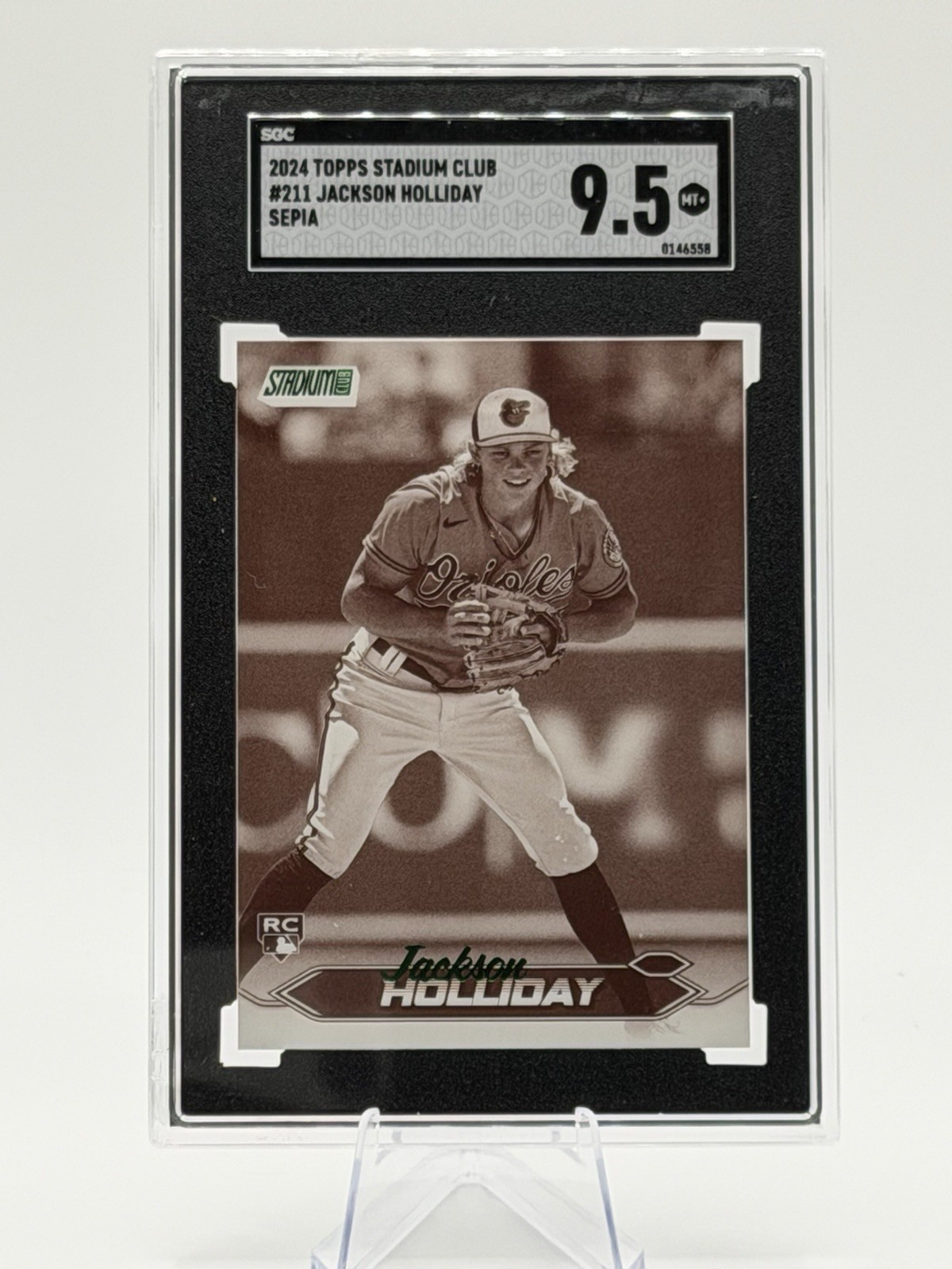 2024 Topps Stadium Club - Jackson Holliday #211 Sepia Foil (RC) Orioles SGC 9.5