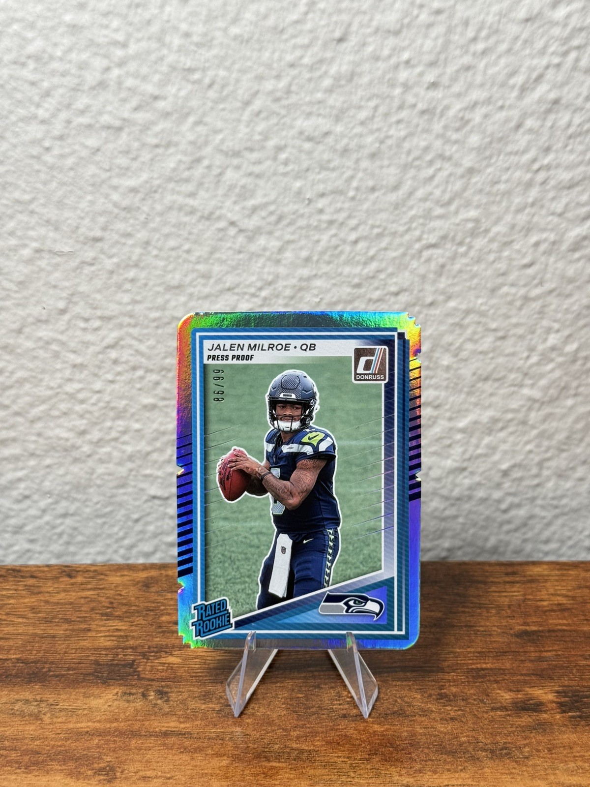 Jalen Milroe 2025 Donruss Rated Rookie /99 Press Proof Silver Die-Cut RC #307
