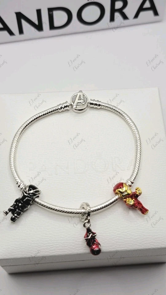 Auténtica pulsera Pandora Marvel Avengers 590784C00 con 3 dijes y caja 7,9 (20 cm) Foto 2 de 2