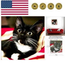 DIY 5D Diamond Art Kits, Black Cat Diamond Art Full Diamond Art Kits for Adul...