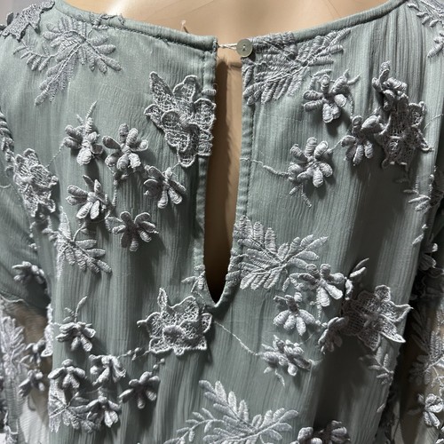 Sundance Princess Dreams Embroidered Chiffon Lined Bell Sleeve Dress Size XL - Picture 6 of 13