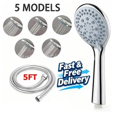 High Pressure Shower Head 5 Settings Handheld Shower Heads Spray With 5 FT Hose