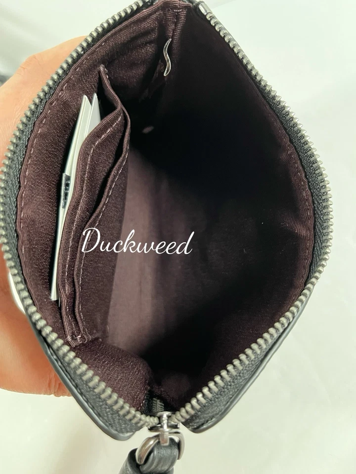 Muñequera Coach Corner Cremallera con Remaches en Gunmetal/Negro Multi Guijarro Cuero Nueva con Etiquetas Foto 3 de 4