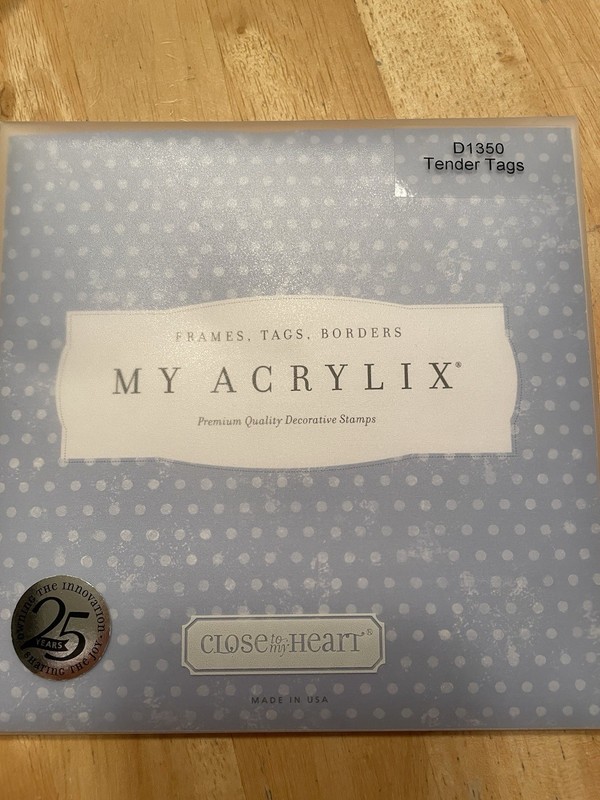 Close to my Heart CTMH D1350 TENDER TAGS.  Brand New Set Of 15 Acrylic Stamp Set