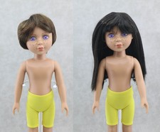 American Girl 2 Wig Set Brown Short  Black Long wigs 14.5'' doll WellieWishers