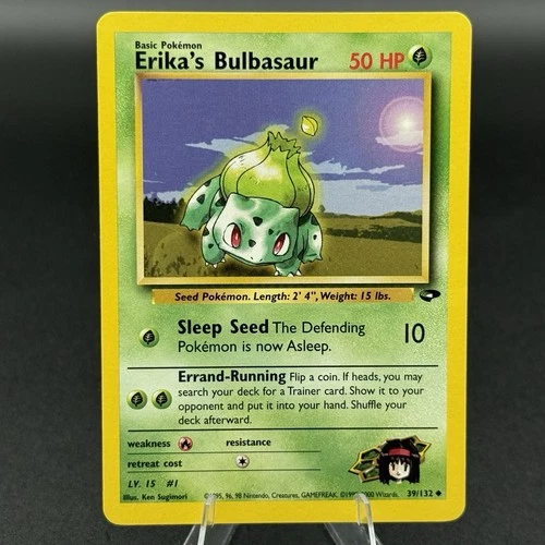 2000 Erika's Bulbasaur 39/132 Gym Challenge Non Holo Vintage Pokémon Card WOTC