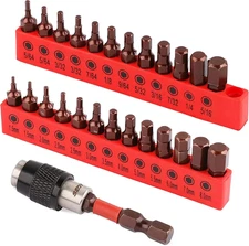 Premium 25-Piece Allen Key Drill Bit Set - Durable Allen Wrench Bits with Strong