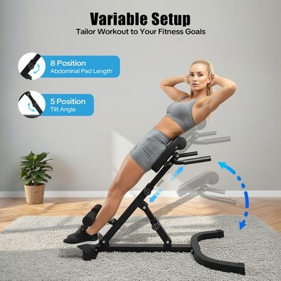 Roman Chair Back Extension Machine Angle Height Adjustable Hyperextension Bench