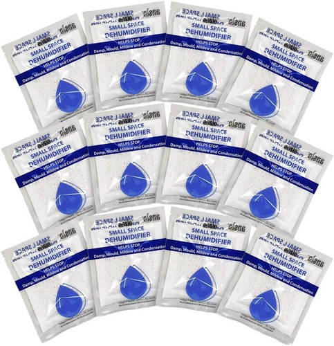 ANSIO Interior Dehumidifier Damp Absorber Sachets 36 x 36 grams (3 Bags of 12)