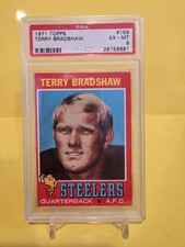 1971 TOPPS TERRY BRADSHAW ROOKIE CARD # 156 PSA EXCELLENT MINT 6. rookie card picture