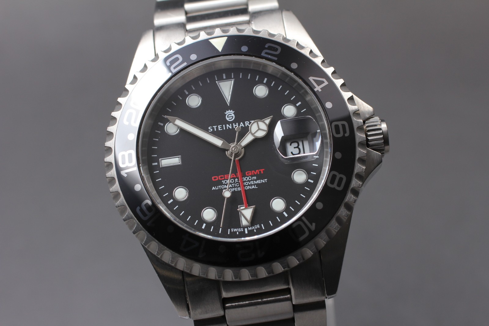 [w/Box] Steinhart Ocean One GMT Black 42mm Stainless Steel Automatic Men's Watch