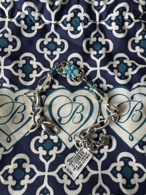 Brighton SUNJOY  Sun Joy Blue Enamel Flower Link Bracelet MSRP $54 NWT