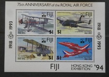FIJI 1993 ROYAL AIR FORCE M/SHEET O/P HONG KONG 94 MINT UNHINGED