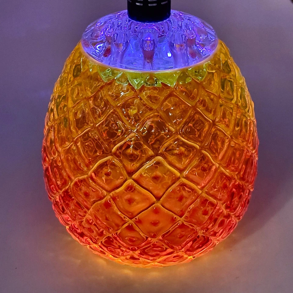 Viking Glass Amberina Pineapple Vase w/ Flower Frog Mid Century MCM UV Reactive - Image 4 of 4