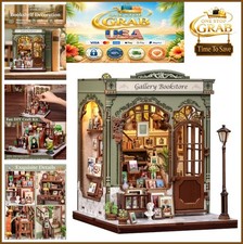 DIY Book Nook Kit Miniature House Dollhouse 3D Wooden Puzzle Gallery Bookstore